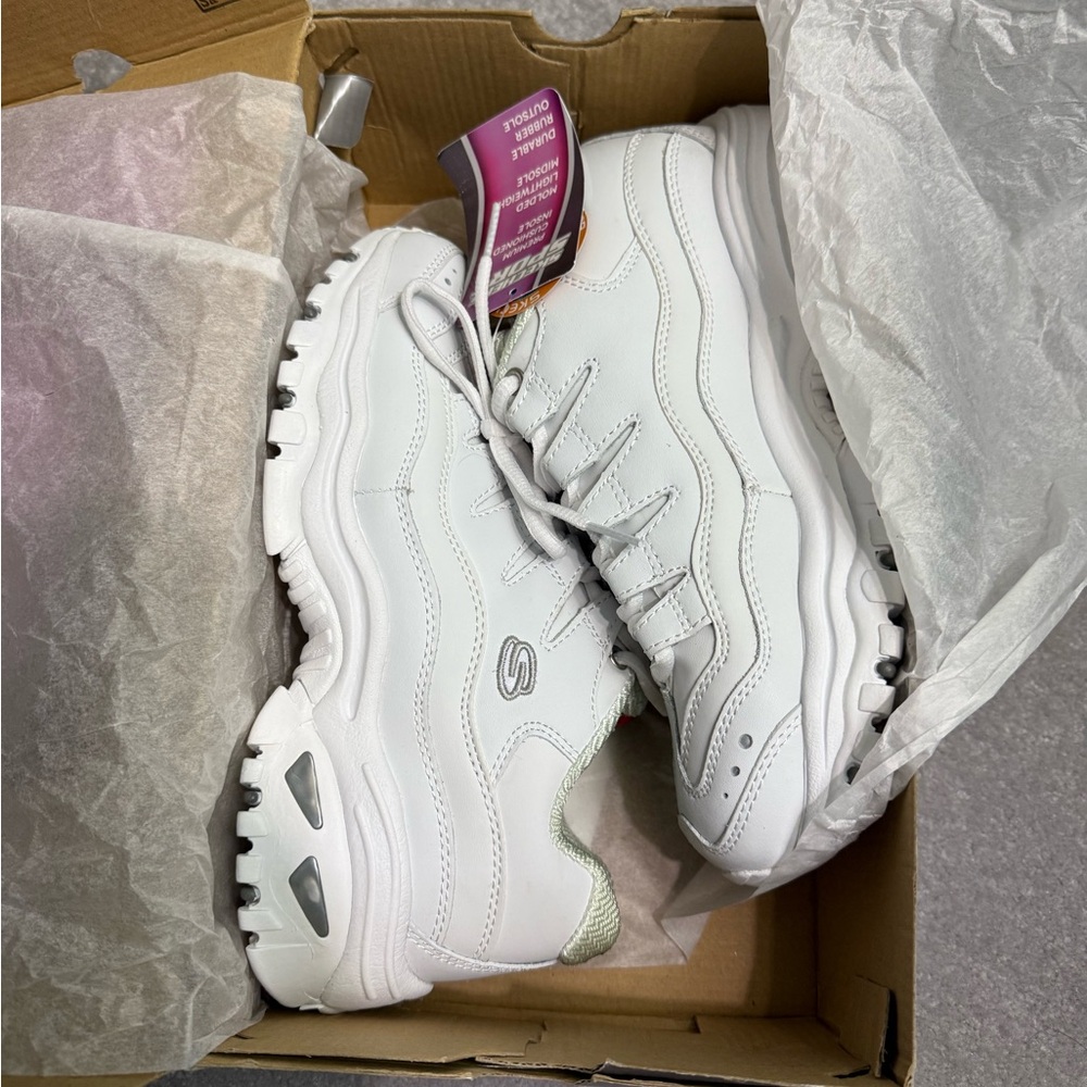 Skechers Classic White Athletic Shoes